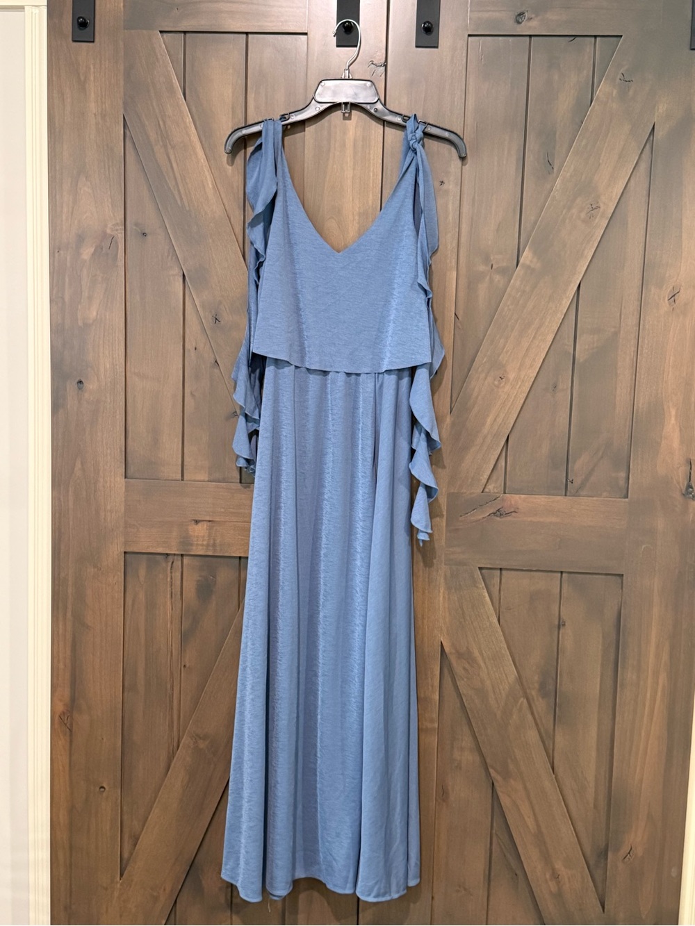 Joyfolie Mia Joy Naomi Dress in size Small, Slate Blue Popover style Boho - Picture 2 of 8